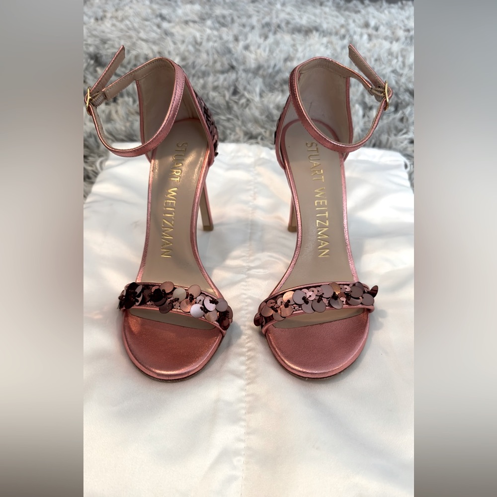 Stuart Weitzman Pink Stiletto Heel Sandals Size 5. Excellent conditions.